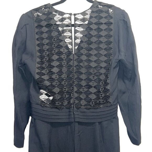 Sandro Noya wrap-effect macramé lace-paneled crepe jumpsuit EUR 40. US L (12-14) - Picture 10 of 15